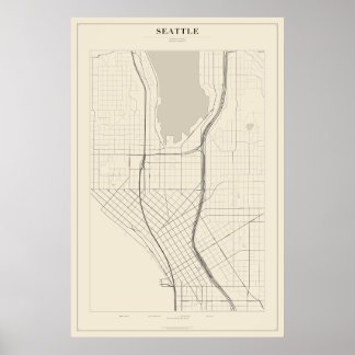 Plan de rue de Seattle Poster