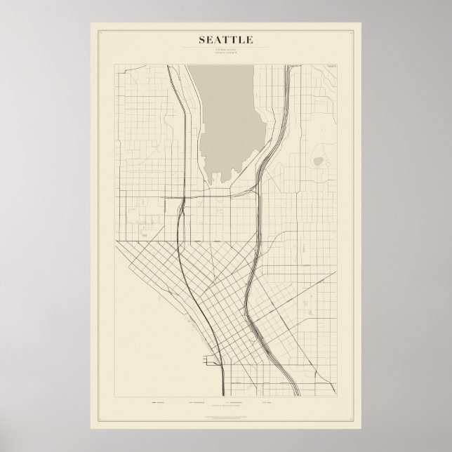 Plan de rue de Seattle Poster (Devant)
