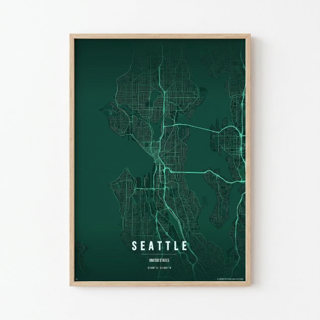 Plan de Seattle Impression Art mural de la ville d (Créateur téléchargé)