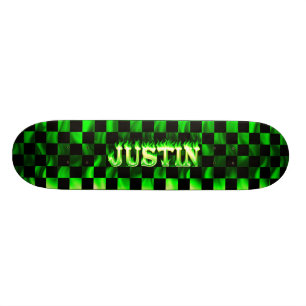 Plan de skateboard vert feu et flammes de Justin