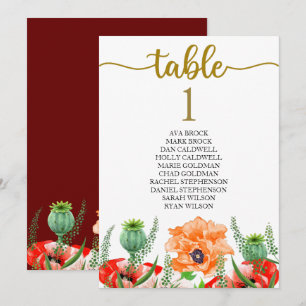 Plan de table carte de table calligraphie charmant