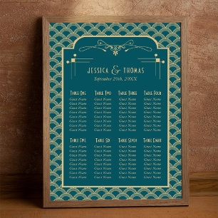 Plan de table de mariage Art Déco Gatsby des année