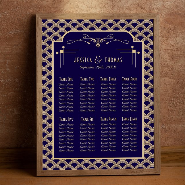 Plan de table de mariage Art Déco Gatsby des année (Créateur téléchargé)