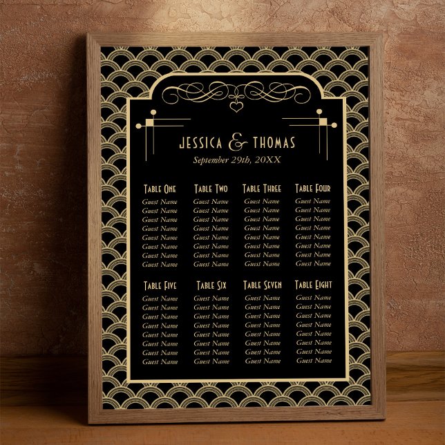 Plan de table de mariage Art Déco Gatsby des année (Créateur téléchargé)