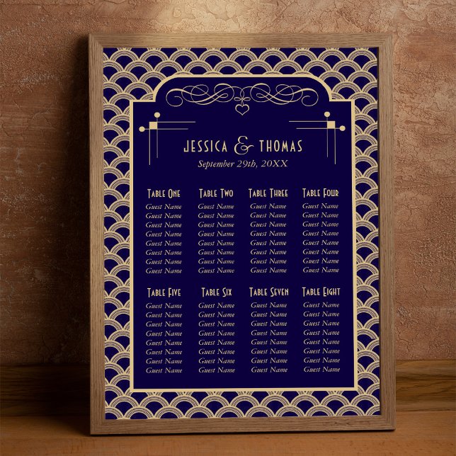 Plan de table de mariage Art Déco Gatsby des année (Créateur téléchargé)