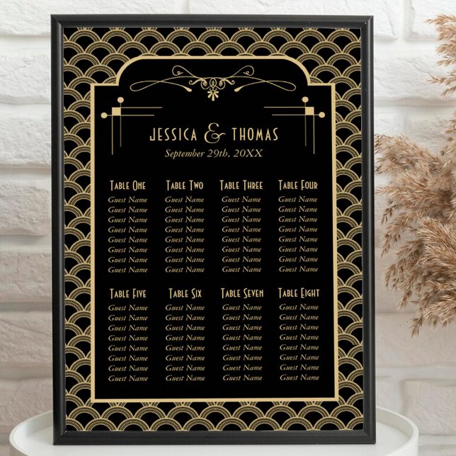 Plan de table de mariage Art Déco Gatsby des année (Créateur téléchargé)