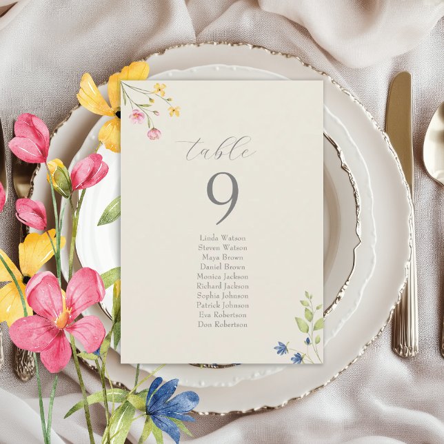 Plan de table de mariage aux fleurs sauvages bohèm (Créateur téléchargé)