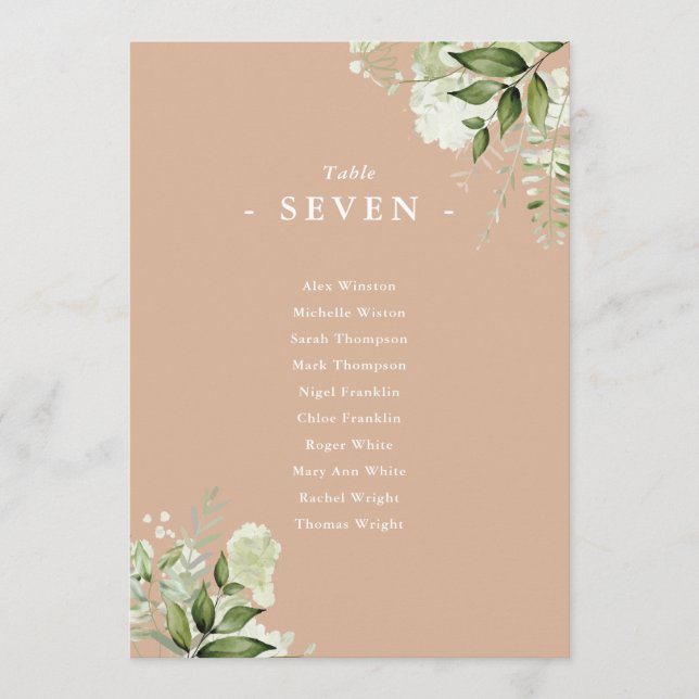 Plan de table de mariage avec numéro de table en v (Devant)
