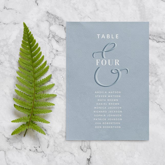 Plan de table de mariage bleu poussiéreux (Créateur téléchargé)