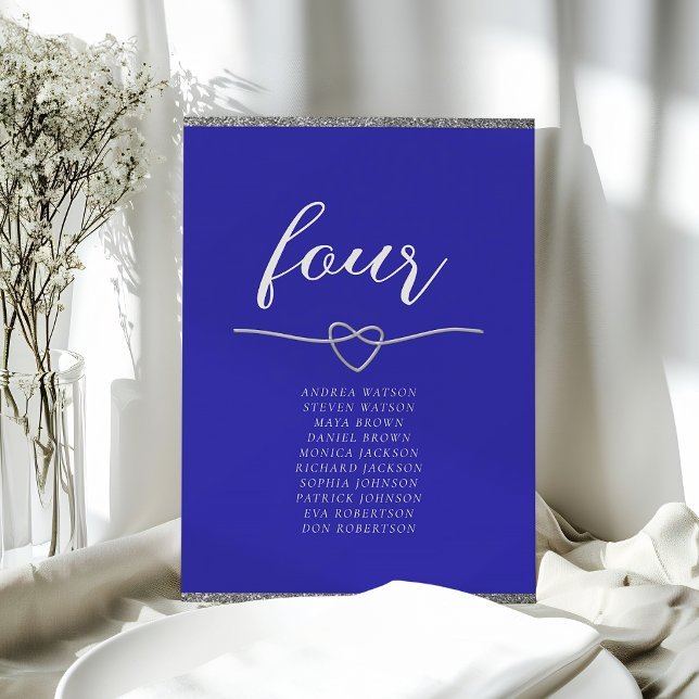 Plan de table de mariage bleu royal élégant (Créateur téléchargé)
