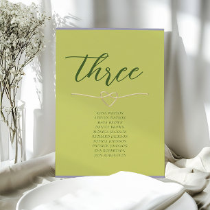 Plan de table de mariage Citrus Green