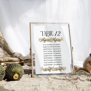 Plan de table de mariage de Noël avec numéro de ta