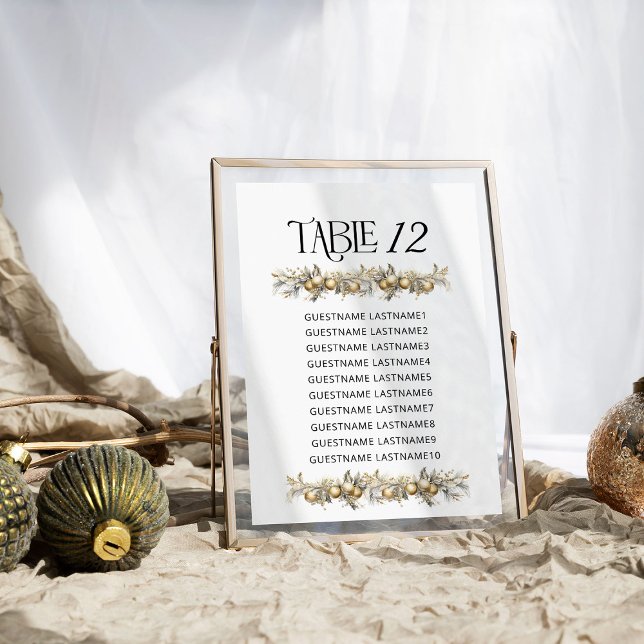 Plan de table de mariage de Noël avec numéro de ta (Table Number Seating Chart from the Holly Bells Wedding Collection by Darling and May)