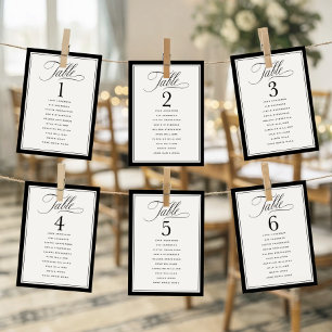 Plan de table de mariage élégant avec bordure et n