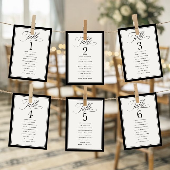 Plan de table de mariage élégant avec bordure et n (Créateur téléchargé)