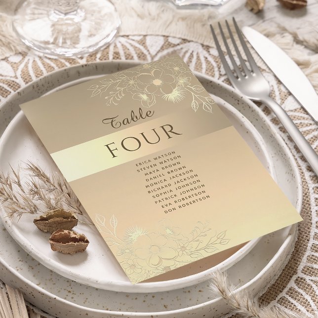 Plan de table de mariage élégant et chic en or (Créateur téléchargé)
