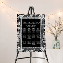 Plan de table de mariage en dentelle noire Old Mon
