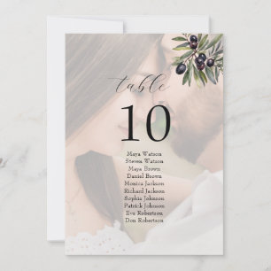 Plan de table de mariage en ivoire olive photo