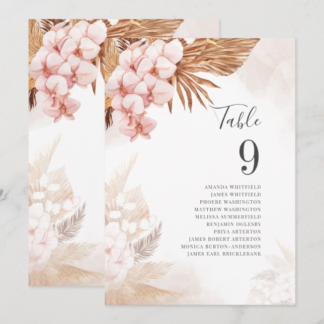 Plan de table de mariage en terre cuite et herbe d (Devant / Derrière)