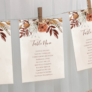 Plan de table de mariage floral bohème automnal