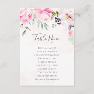 Plan de table de mariage floral Paeonie rose