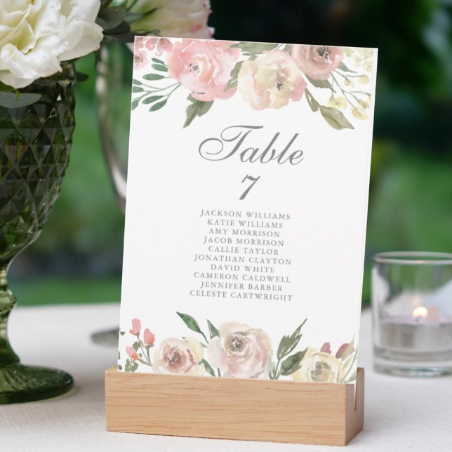 Plan de table de mariage floral rose (Créateur téléchargé)