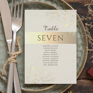 Plan de table de mariage Or Vintage