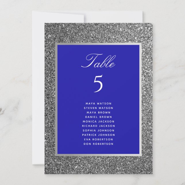 Plan de table de mariage pailleté argent (Devant)