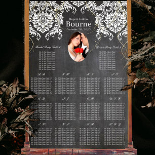 Plan de table de mariage photo damassé tableau noi