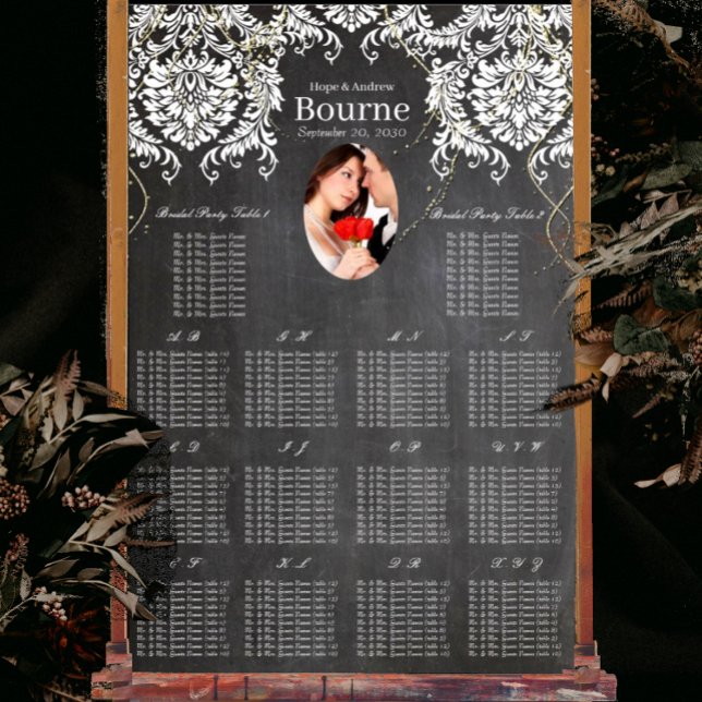 Plan de table de mariage photo damassé tableau noi (To see frame pricing, please enter your frame and mat options.)