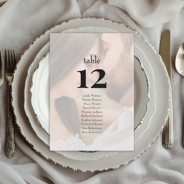 Plan de table de mariage photo éditorial minimalis (Créateur téléchargé)