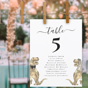 Plan de table de mariage sur le thème des dinosaur