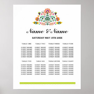 Plan de table Fiesta Poster du jour de mariage 8 p
