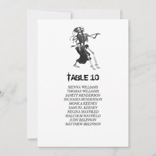Plan de table Halloween gothique numéro de table