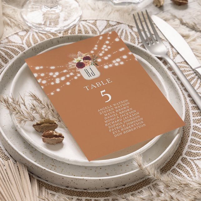 Plan de table mariage en terre cuite orange rustiq (Créateur téléchargé)