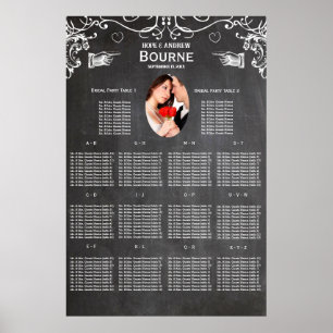 Plan de table photo sur tableau noir vintage moder