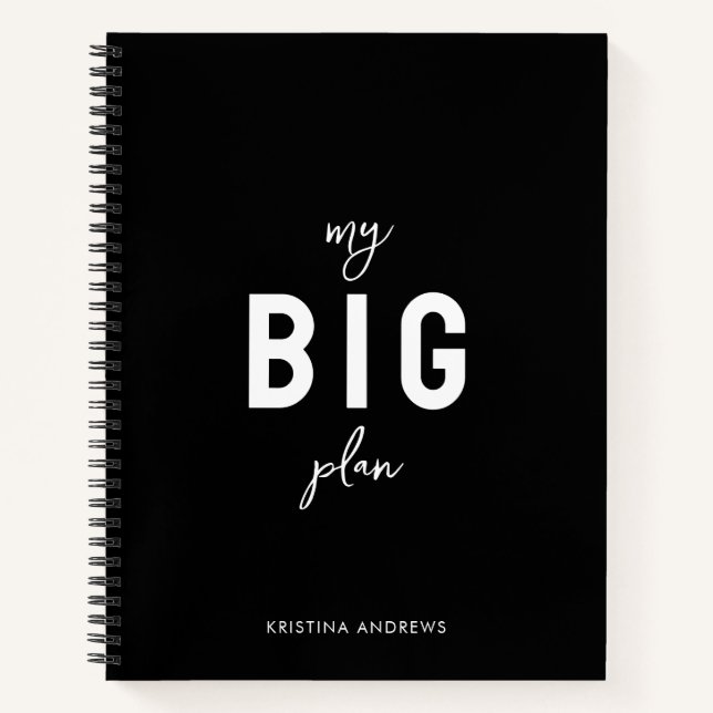 Plan de vie motivationnel Journal noir et blanc (Devant)