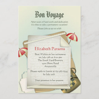 Plan de voyage Invitation de la partie de retraite