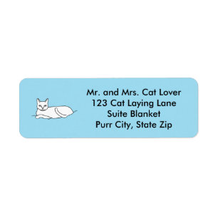 Plan Dessin Cat Laying Étiquettes d'adresse