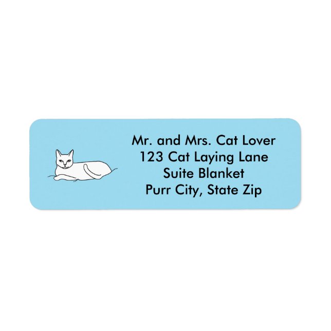 Plan Dessin Cat Laying Étiquettes d'adresse (Devant)