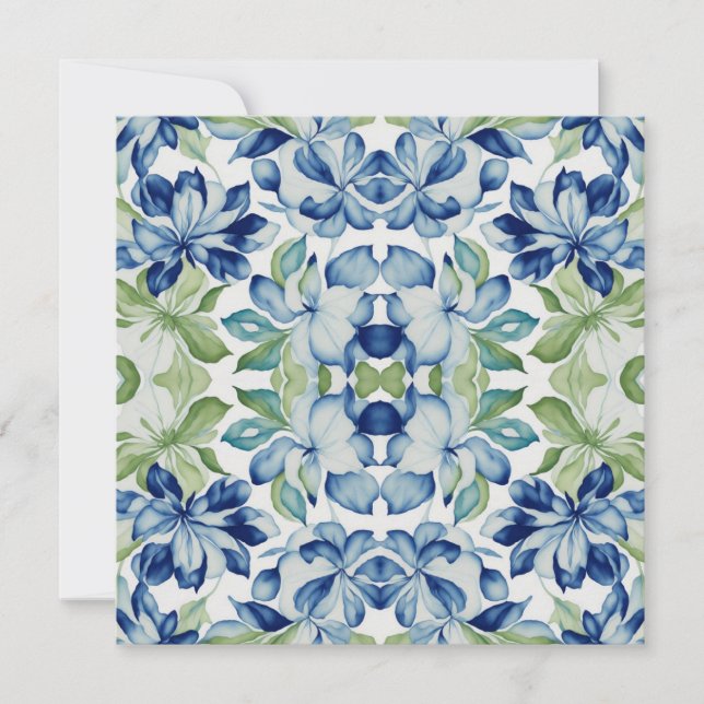 Plan floral bleu et vert BOHO (Devant)