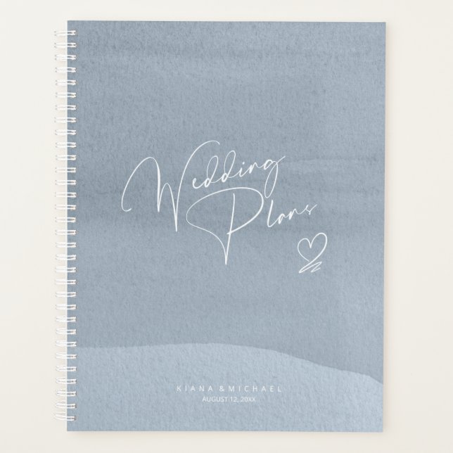 Plan Mariage de calligraphie Dusty Blue ID771 (Devant)