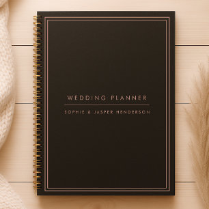 Plan mariage Elégant Faux Rose Or et Noir