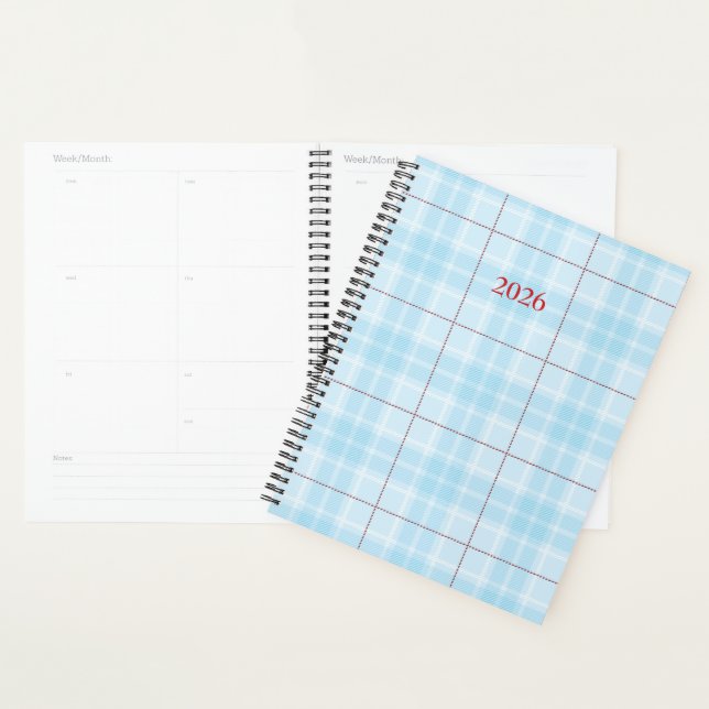 Plan Plaid bleu ciel d'hiver (Devant avec enveloppe)
