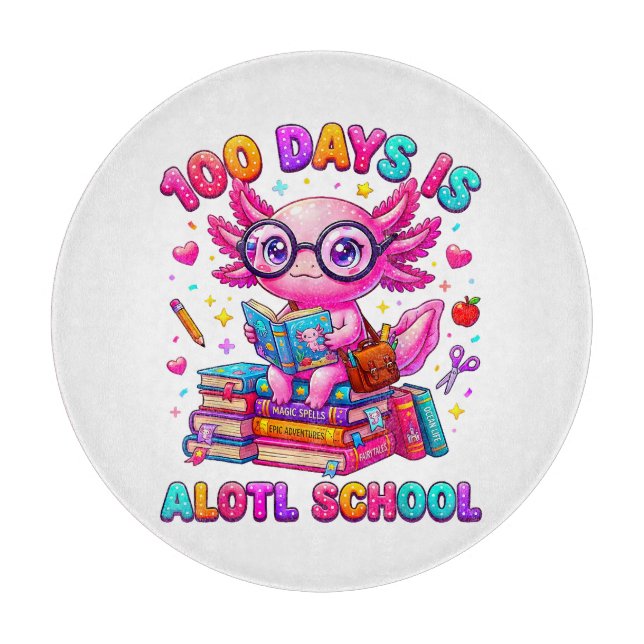 Planche À Découper 100 jours c'est Alotl École Filles Axolotl (Devant)