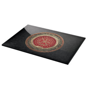 Planche À Découper [110] Vegvisir - Viking Gold Magic Runic Compass