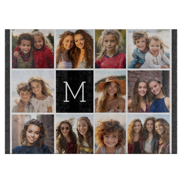 Planche À Découper 11 Grille de Collage de Photos avec Monogramme (Devant)