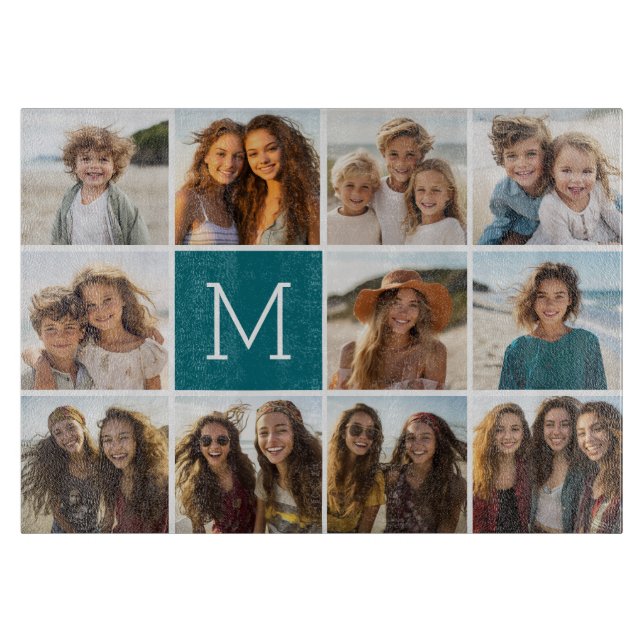 Planche À Découper 11 Grille de Collage de Photos avec Monogramme (Devant)