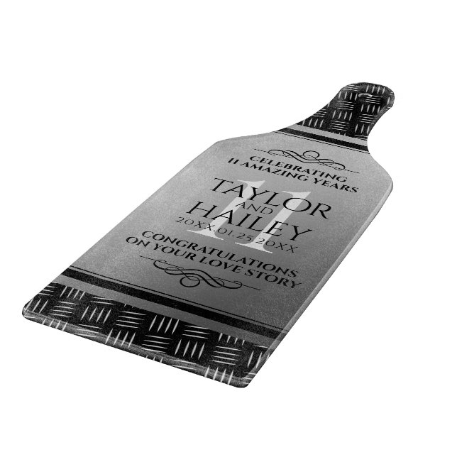 Planche À Découper 11ème anniversaire de Mariage en acier (Coin)