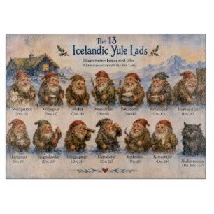 Planche À Découper 13 lutins islandais de Noël en Islande